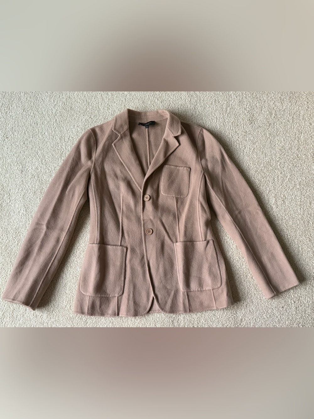 Talbots Tan Dusty Rose Fleece Blazer Size 8